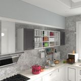 Kenzlife Kavun 60 Gri Mod 2 60x240x32 Mebran Kapak Suntalam Gövde Hazır Mutfak Dolabı
