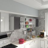 Kenzlife Kavun 90 Gri Mod 2 90x240x32 Mebran Kapak Suntalam Gövde Hazır Mutfak Dolabı
