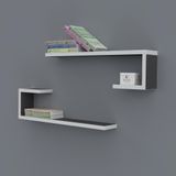 Kenzlife Kayra 015*060*20*2 Gri Duvar Rafı Kitaplık