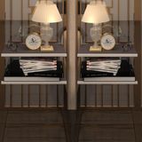 Kenzlife Kenzlife Komodin Guiseppe 2 Li Set Gri Komidin 39 x 19 cm 2 Parça Duvara Monte Askı Aparatlı