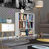 Kenzlife kitaplık süper ga 090*80*19 byz 3 katlı tek bölme ofis mutfak banyo dolabı arkalıksız