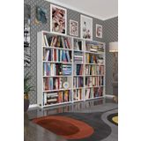 Kenzlife Kitaplık Süper Ga 150*200*19 Byz 5 Katlı 3 Bölme Çift Bölme Opsiyonlu Ofis Mutfak Banyo Dol