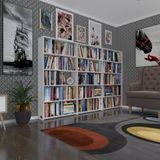 Kenzlife Kitaplik Super Ga 150*240*19 Byz 5 Katli 3 Bolme Cift Bolme Opsiyonlu Ofis Mutfak Banyo Dolabi Arkaliksiz
