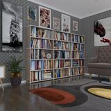 Kenzlife Kitaplik Super Ga 150*240*19 Crd 5 Katli 3 Bolme Cift Bolme Opsiyonlu Ofis Mutfak Banyo Dolabi Arkaliksiz