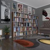 Kenzlife Kitaplik Super Ga 150*240*19 Cvz 5 Katli 3 Bolme Cift Bolme Opsiyonlu Ofis Mutfak Banyo Dolabi Arkaliksiz