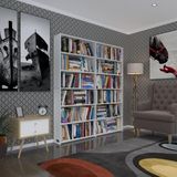 Kenzlife Kitaplik Super Ga 180*160*19 Byz 6 Katli 2 Bolme Cift Bolme Opsiyonlu Ofis Mutfak Banyo Dolabi Arkaliksiz