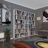 Kenzlife Kitaplik Super Ga 180*200*19 Byz 6 Katli 3 Bolme Cift Bolme Opsiyonlu Ofis Mutfak Banyo Dolabi Arkaliksiz