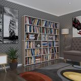 Kenzlife Kitaplik Super Ga 180*200*19 Crd 6 Katli 3 Bolme Cift Bolme Opsiyonlu Ofis Mutfak Banyo Dolabi Arkaliksiz