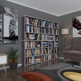 Kenzlife Kitaplik Super Ga 180*200*19 Gri 6 Katli 3 Bolme Cift Bolme Opsiyonlu Ofis Mutfak Banyo Dolabi Arkaliksiz