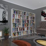 Kenzlife Kitaplik Super Ga 180*240*19 Byz 6 Katli 3 Bolme Cift Bolme Opsiyonlu Ofis Mutfak Banyo Dolabi Arkaliksiz