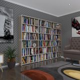 Kenzlife Kitaplik Super Ga 180*240*19 Crd 6 Katli 3 Bolme Cift Bolme Opsiyonlu Ofis Mutfak Banyo Dolabi Arkaliksiz