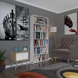 Kenzlife kitaplık süper ga 180*80*19 byz 6 katlı tek bölme çift bölme opsiyonlu ofis mutfak banyo dolabı arkalıksız