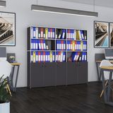 Kenzlife Klasor Dolabi Kilitli Gokboru Gri 175*200*30 Klasorluk Kitaplik Ofis Arkaliksiz