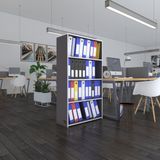 Kenzlife Klasorluk Rafli Erlinay Gri 140*80*30 Kitaplik Ofis Arkaliksiz
