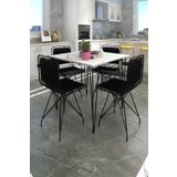 Kenzlife Knsz Masa Sandalye Takımı Hem75mazlum Byzsyh 080*080 Klçsm 4 Sandalye Syhsyh Kolçaklı Sırt Minderli