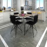 Kenzlife Knsz Masa Sandalye Takımı Hem75mazlum Crdsyh 080*080 Klçsm 4 Sandalye Syhsyh Kolçaklı Sırt Minderli