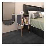 Kenzlife Komodin Biterge Gri 74*39*39 Ahşap Ayaklı Komidin Kitaplık