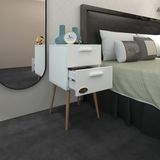 Kenzlife Komodin Donatur Byz 74*39*39 Çift Çekmeceli Ahşap Ayaklı Komidin