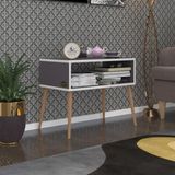 Kenzlife Komodin Dumrul Gri 57*70*39 Ahşap Ayaklı Komidin Kitaplık