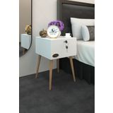Kenzlife Komodin Kazuki Byz 60*39*39 Komidin Ahşap Ayaklı Kitaplık Ayakkabılık Kapaklı Arkalıklı