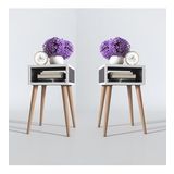 Kenzlife Komodin Ragnarok Gri 2 Li Set 49*29*29 Komidin Ahsap Ayakli
