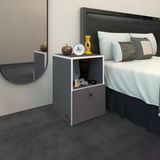 Kenzlife Komodin Yokatta Gri 60*39*39 Komidin Kitaplık Ayakkabılık Kapaklı Arkalıklı