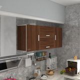 Kenzlife Lucida 60x150x22 cm Kapaklı Raflı Ceviz Hazır Mutfak Dolabı