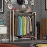 Kenzlife Maksut 135x100x40 Ceviz Askılık Ayakkabılık Giysi Dolabı Gardrop