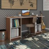 Kenzlife Masi Oka 75x150x80 cm Çift Raflı Dolap Ceviz Çalışma Masası