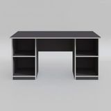 Kenzlife Masi Oka 75x170x60 cm Çift Raflı Dolap Gri Çalışma Masası