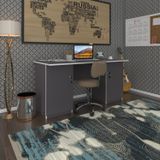 Kenzlife Masi OKA 75x170x80 cm Kilitli Kapaklı Çiftli Dolap Gri Ofis Masası