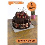 Kenzlife mdf pasta altlığı tek yüzü beyaz 30x30 kare 01 adet kalınlık 2.7 mm-3 mm