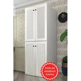 Kenzlife Membran Çamaşır-Bulaşık Makinesi Dolabı Kapaklı Roksana Byzbyz Panjur 180*70*60 Mebran Kapak Mdf Gövde Banyo Çift Katlı Arkalıksı