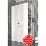 Kenzlife Membran Çamaşır-Kurutma Makinesi Dolabı Biruni Byzbyz Panjur 187*110*60 Mebran Kapak Mdf Gövde - Beyaz