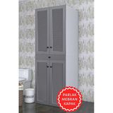 Kenzlife Membran Çamaşır-Kurutma Makinesi Dolabı El Kindi Gribyz Panjur 187*070*60 Mebran Kapak Mdf Gövde