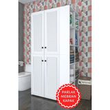 Kenzlife Membran Çamaşır-Kurutma Makinesi Dolabı Kapaklı Fedyenka Byzbyz 180*090*60 Mebran Kapak Mdf Gövde Banyo Arkalıksız - Beyaz