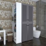 Kenzlife membran çamaşır-kurutma makinesi dolabı kapaklı foka sol gribyz 180*090*60 mebran kapak MDF gövde banyo arkalık
