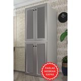 Kenzlife Membran Çamaşır-Kurutma Makinesi Dolabı Kapaklı Jelena Gribyz 180*70*60 Mebran Kapak Suntalam Gövde Banyo Çift Katlı Arkalıksız - GRİBYZ