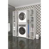 Kenzlife Membran Çamaşır-Kurutma Makinesi Dolabı Nazzam Byzbyz 187*170*60 Çekmeceli Raflı Mebran Kapak Suntalam Gövde Banyo