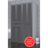 Kenzlife Membran Çamaşır-Kurutma Makinesi Dolabı Şahrur Sağ Gribyz 187*120*60 Çekmeceli Mebran Kapak Suntalam Gövde Banyo