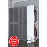 Kenzlife Membran Çamaşır-Kurutma Makinesi Dolabı ve Giysi Dolabı Bistami Sağ Gribyz Panjur 180*160*60 Mebran Kapak Mdf Gövde - GRİBYZ