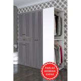 Kenzlife Membran Çamaşır-Kurutma Makinesi Dolabı Ve Giysi Dolabı Çekmeceli Eşari Sağ Gribyz 187*160*60 Mebran Kapak Mdf Gövde