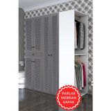 Kenzlife membran çamaşır-kurutma makinesi dolabı ve giysi dolabı çekmeceli eşari sağ gribyz 187*160*60 mebran kapak sunt