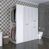 Kenzlife Membran Çamaşır-Kurutma Makinesi Dolabı Ve Giysi Dolabı Çekmeceli Eşari Sol Byzbyz 187*160*60 Mebran Kapak Mdf Gövde Banyo