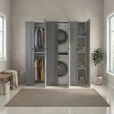 Kenzlife Membran Çamaşır-Kurutma Makinesi Dolabı Ve Giysi Dolabı Suyuti Sağ Gribyz Çerçeve 180*170*60 Mebran Kapak Mdf Gövde Banyo