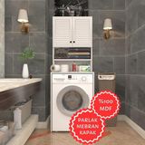 Kenzlife Membran Çamaşır Makinesi Dolabı Hayzum Byzbyz Panjur 180*66*55 Mebran Kapak Mdf Gövde - Beyaz - renk