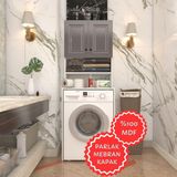 Kenzlife Membran Çamaşır Makinesi Dolabı Hayzum Gribyz Çerçeve 180*66*55 Mebran Kapak Mdf Gövde - Beyaz - renk