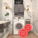 Kenzlife Membran Çamaşır Makinesi Dolabı Hayzum Gribyz Panjur 180*66*55 Mebran Kapak Mdf Gövde
