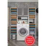 Kenzlife Membran Çamaşır Makinesi Dolabı Hayzummaksduble Gribyz Panjur 180*66*55 Mebran Kapak Mdf Gövde