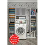 Kenzlife Membran Çamaşır Makinesi Dolabı Hayzummega Gribyz Panjur 180*156*55 Mebran Kapak Mdf Gövde